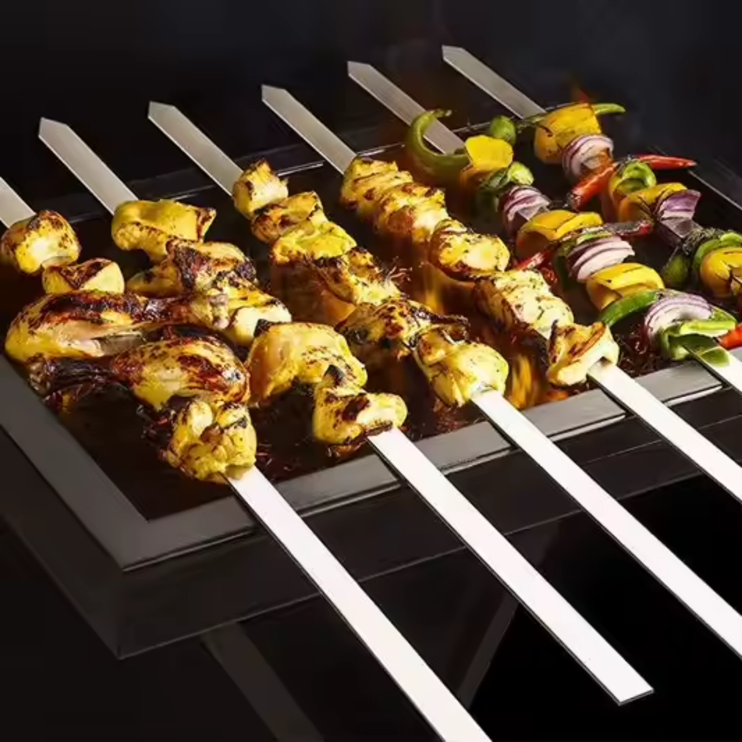 Kebab Spiezen RVS - 50cm Lang en 1cm Breed | 4 - 6 - 12 stuks