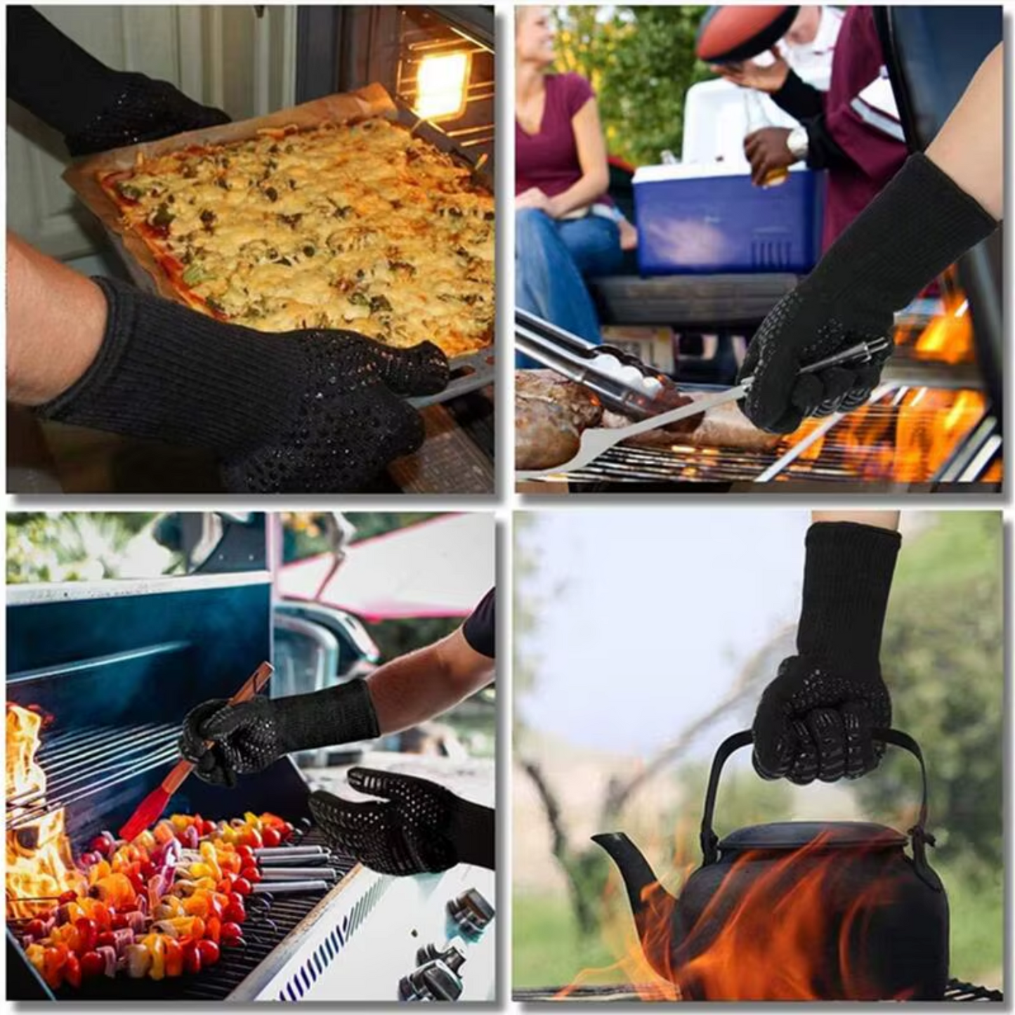 BBQ Handschoenen Zwart - Zeer Dik tot 500 Graden Beschermend