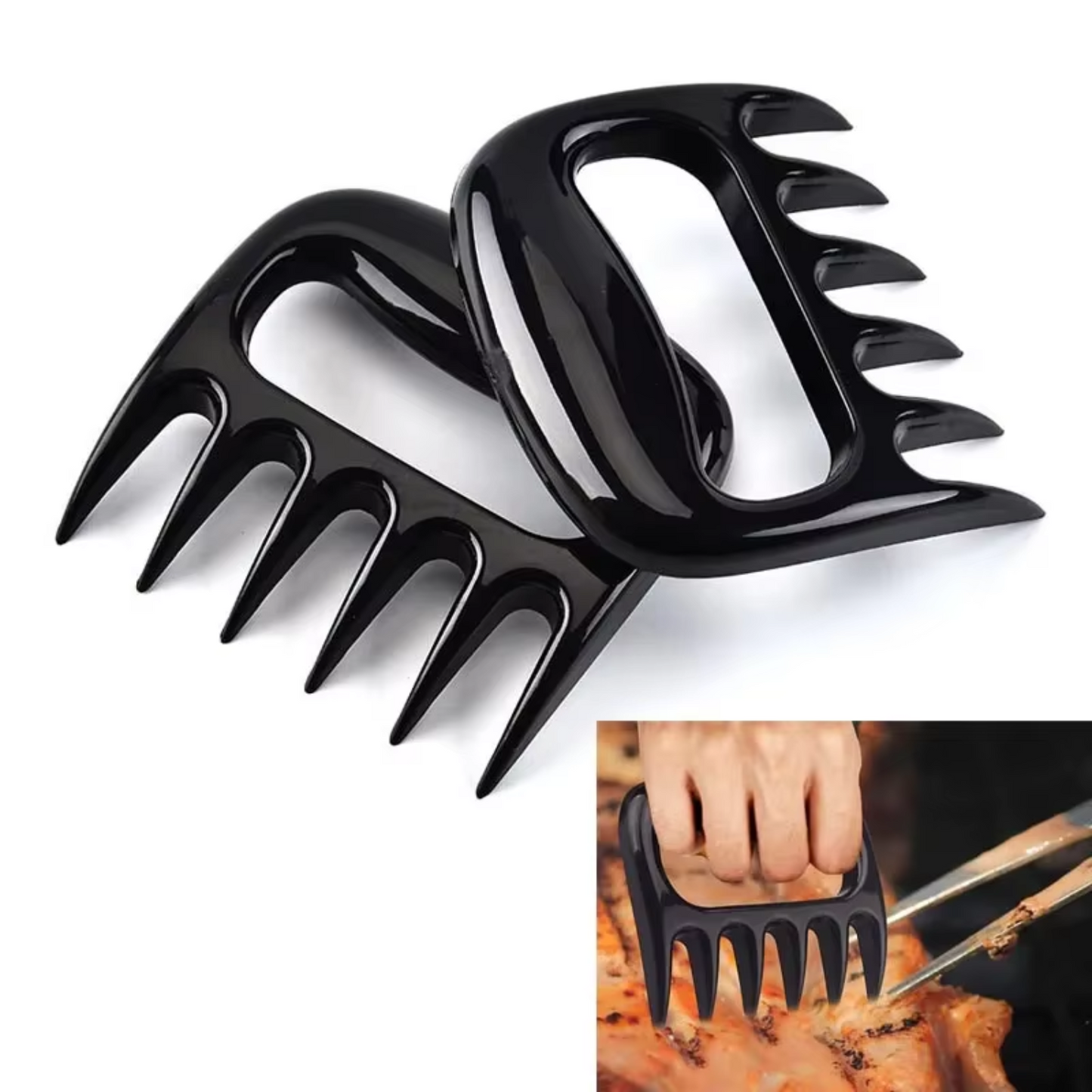 Vlees Klauwen BBQ - Pulled Pork/Chicken | 2 Klauwen - Zwart