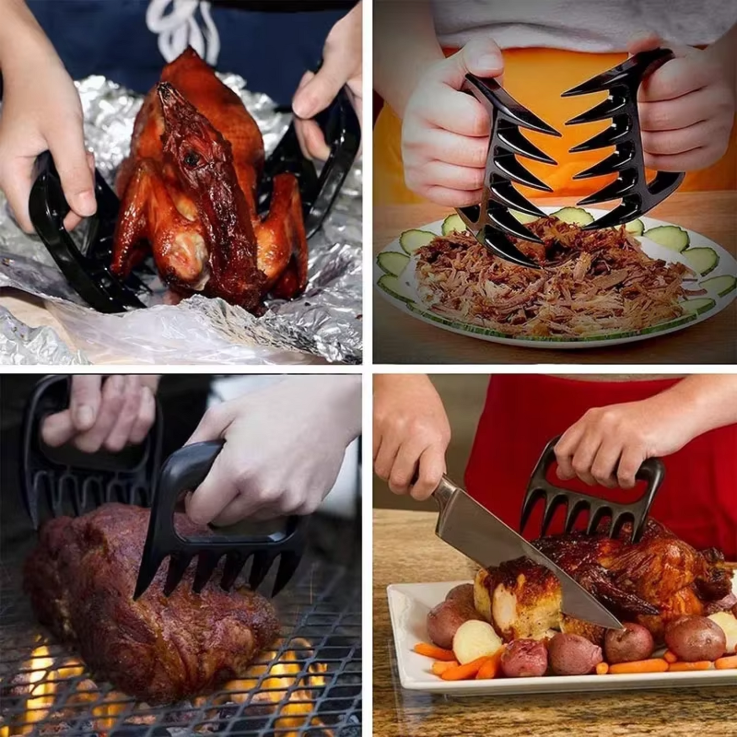 Vlees Klauwen BBQ - Pulled Pork/Chicken | 2 Klauwen - Zwart
