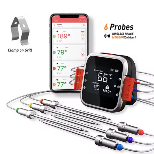 Digitale BBQ Thermometer Met 6 Probes | Bluethooth en Telefoon App